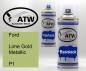 Preview: Ford, Lime Gold Metallic, P1: 400ml Sprühdose + 400ml Klarlack - Set, von ATW Autoteile West.